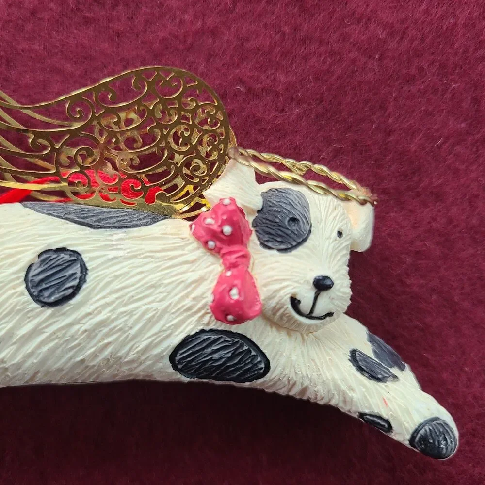 Avon Vintage 1997 Angel Pet Dog Christmas Ornament Dog In Heaven Rainbow Bridge